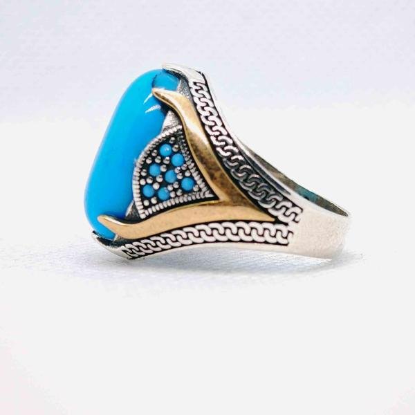 خاتم حجر الفيروز عيار 925