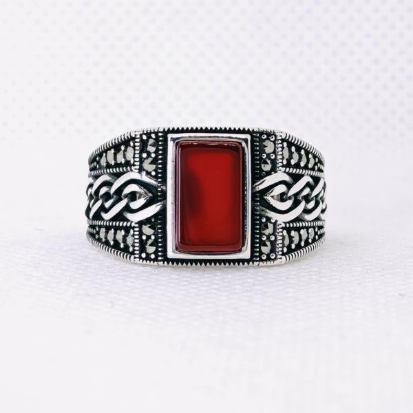خاتم عقيق يمني عيار925